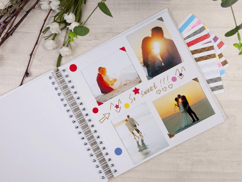 potricher 10 x 10 Inch DIY Scrapbook Photo Album 80 Pages Thick Kraft Blank White Paper Memory Book for Wedding and Anniversary Family (White, 10 Inch) - Image 3
